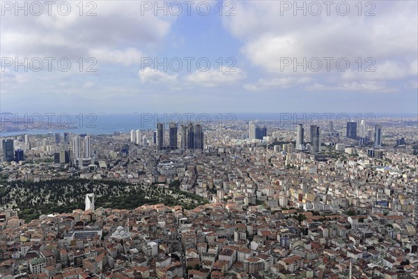 View from Istanbul Sapphire with financial district Levent