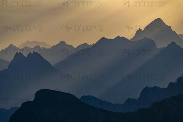 Golden hour over Allgaeu mountains