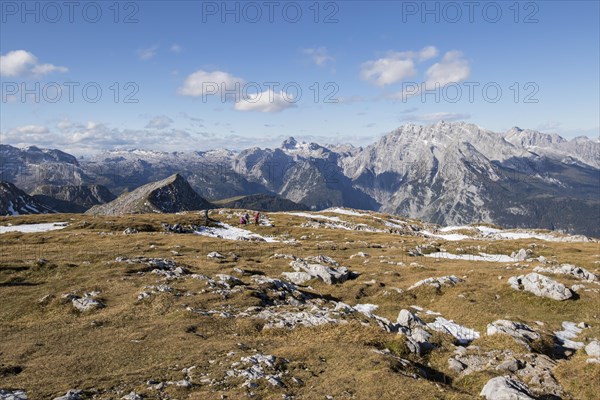 Watzmann Mountains with plateau of the Schneibstein in the foreground