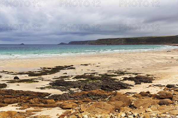 Cove with rocks and sandy beach