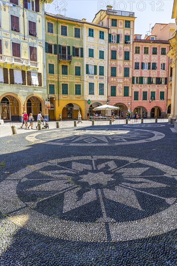 Mosaic of pebbles in the pedestrian zone of Santa Margherita