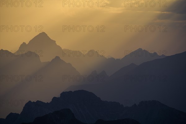 Golden hour over Allgaeu mountains