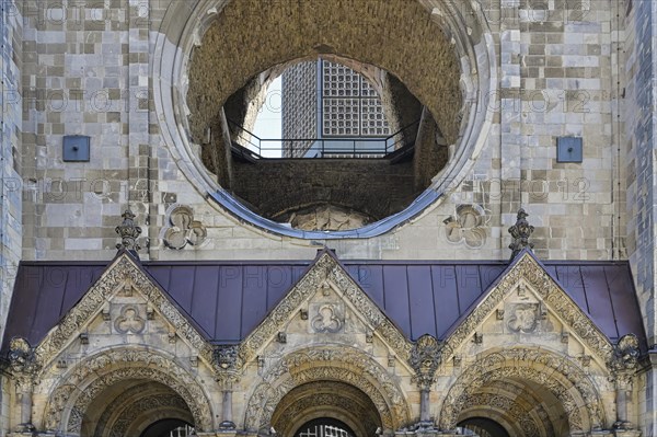 Facade partial view of Kaiser Wilhelm Memorial Church