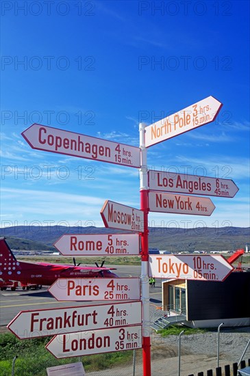 Signposts at Kangerlussuaq Airport