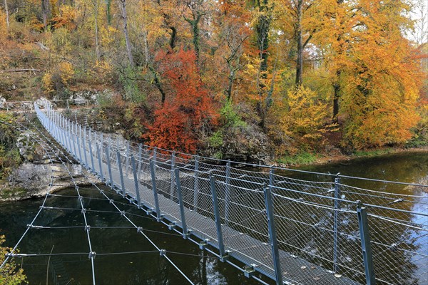 Suspension bridge over the Danube