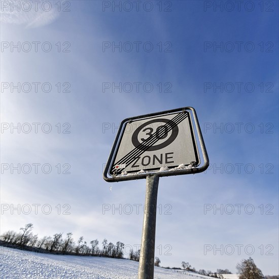 Traffic sign end speed 30 zone