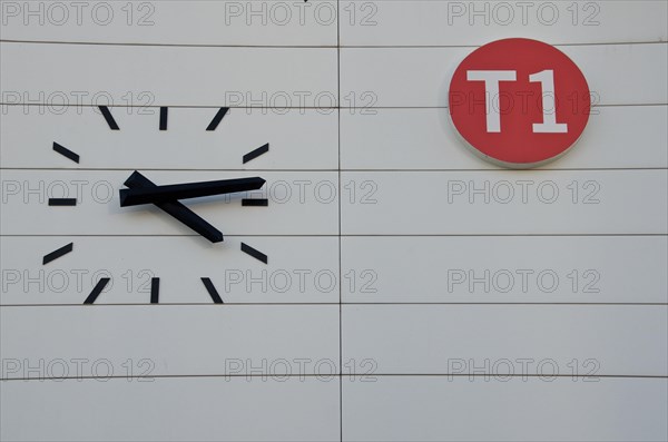 Alicante Airport Wall Clock with T1 Advertising