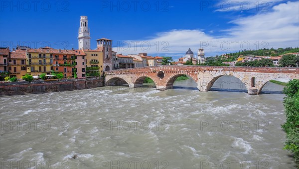 Adige with the Ponte Pietra and the Cathedral