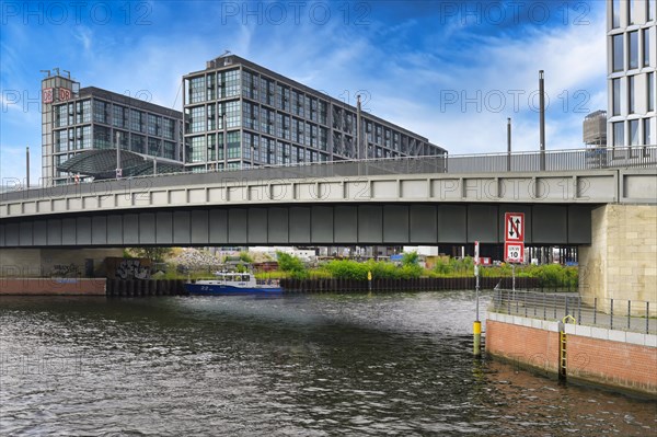 German Railway building and Central Station along the Spree river