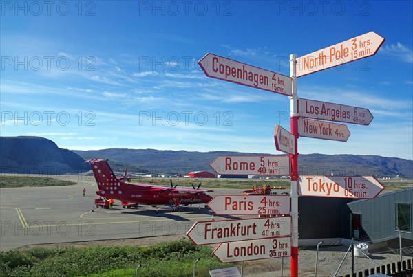 Signposts at Kangerlussuaq Airport