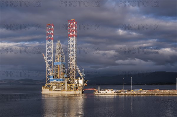 Oil rig in the harbour area of Invergordon