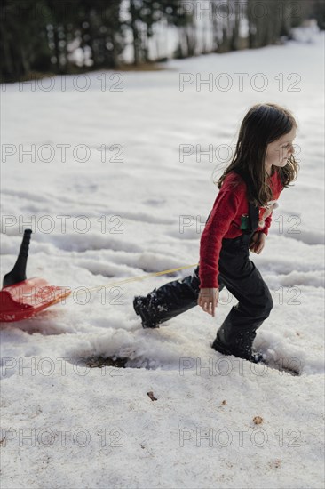 Girl with a bob in the snow