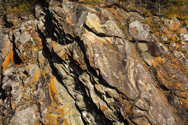 Rock formations along the gulf of St. Lawrence Gaspe Peninsula