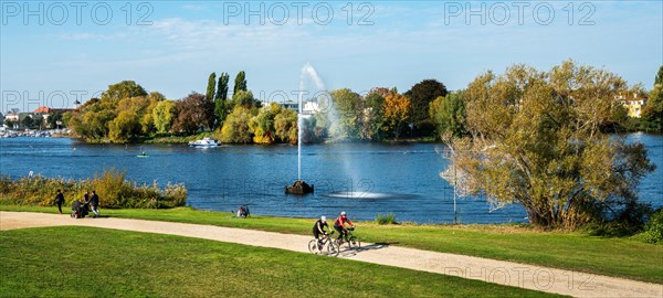 Water fountain at the Tiefen See in Park Babelsberg