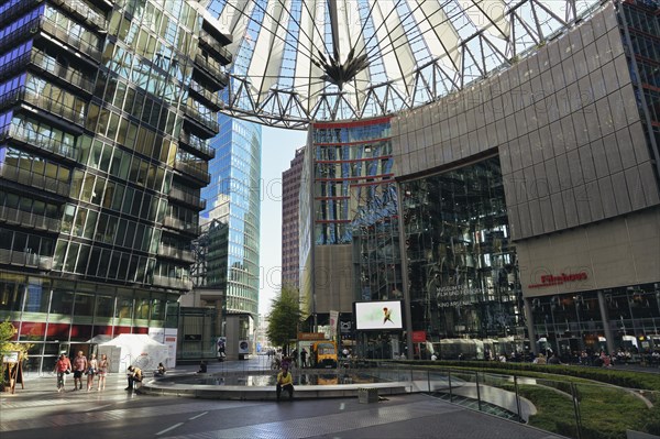 Sony Center mall under the tented glass dome roof