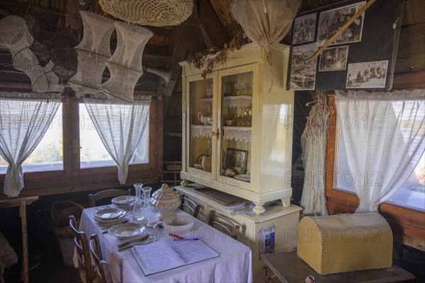 Small museum with old fishing equipment in the nature reserve Valle Canal Novo