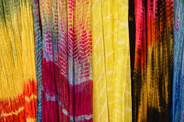 Coloured silk scarves