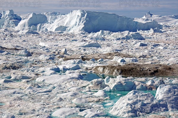 View over the wide ice fjord