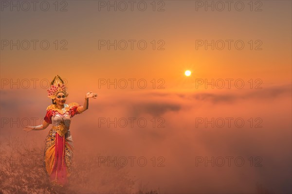 Balinese dancer above the clouds