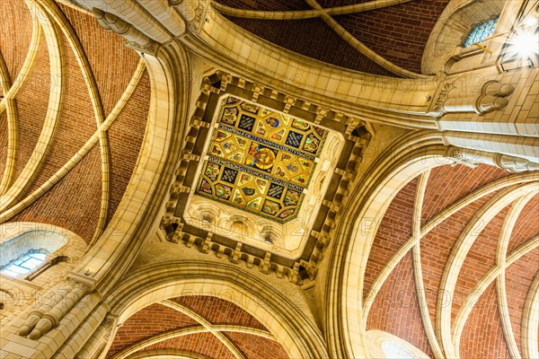 Plafond and fresco on the ceiling in Buckfast Abbey Church