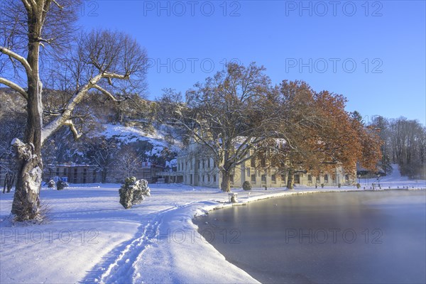 Winter castle and castle pond