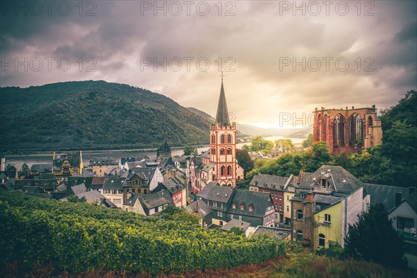 View from the Post Tower of St. Peter's Parish Church and the ruined Werner Chapel