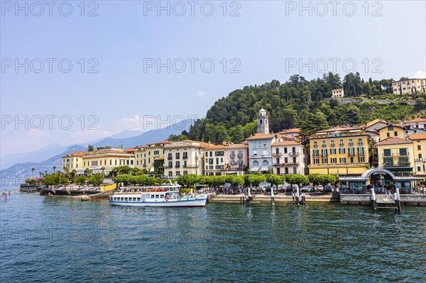 Ferryboat docks at the promenade of Bellagio