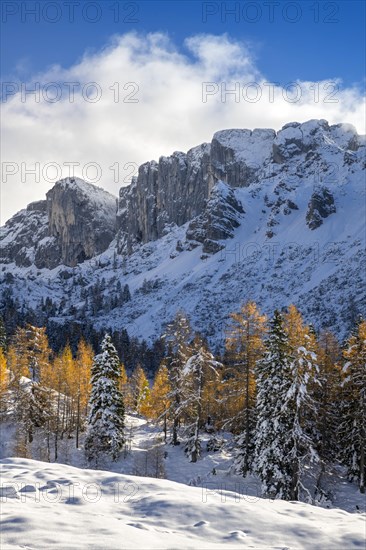 Mountain landscape in late autumn with snow