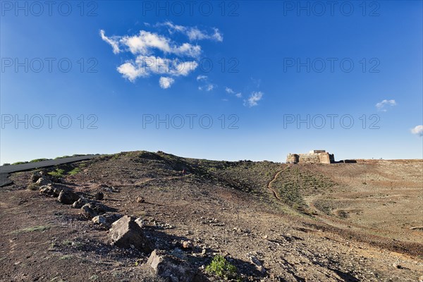 View of the Castillo de Santa Barbara at the edge of the caldera