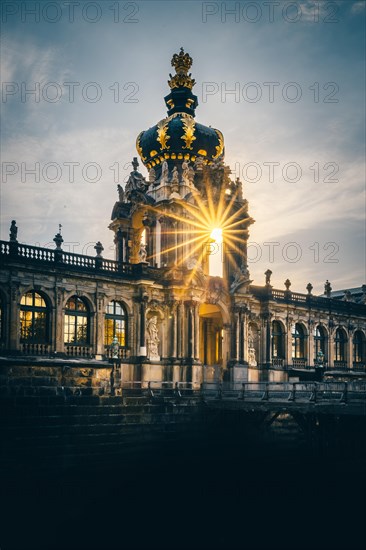 Crown Gate with Zwinger moat and moat bridge with sun star