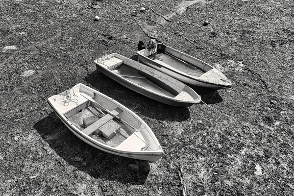 Three fishing boats from above