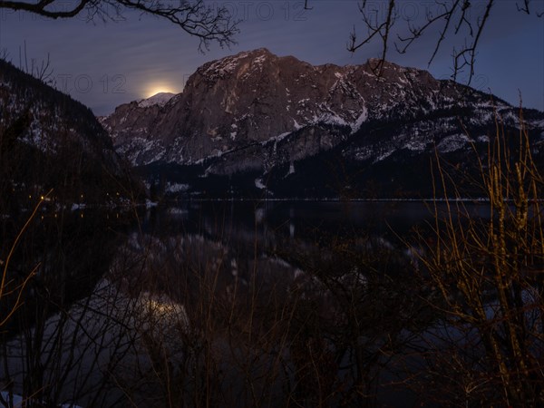 Moonrise over Trisselwand at Lake Altaussee