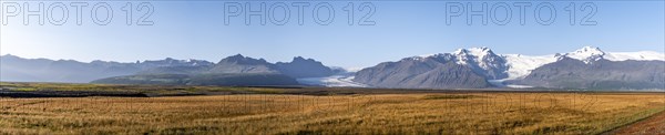 View of glacier tongues and mountains