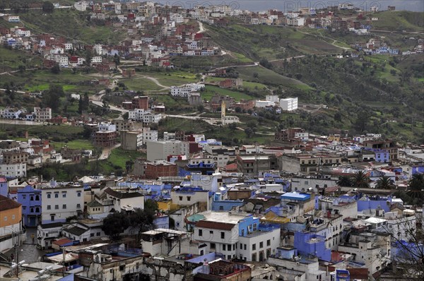 View from above of the Blue City district