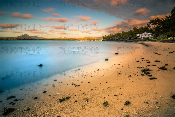 Long exposure on sandy beach