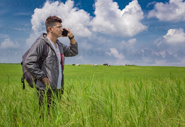 Man calling by cell phone