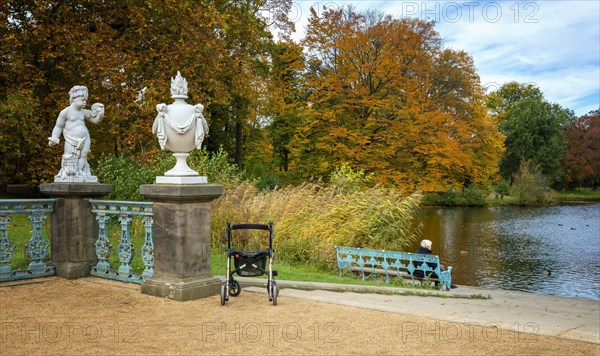 Rollator of a senior citizen in Charlottenburg Palace Park