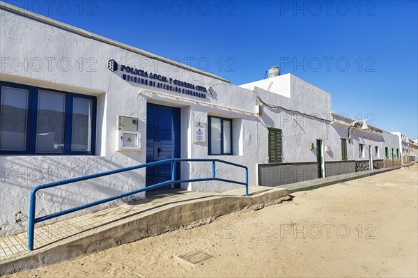 Police station on village street