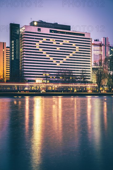 Long exposure of the Intercontinental Hotel with Corona Heart