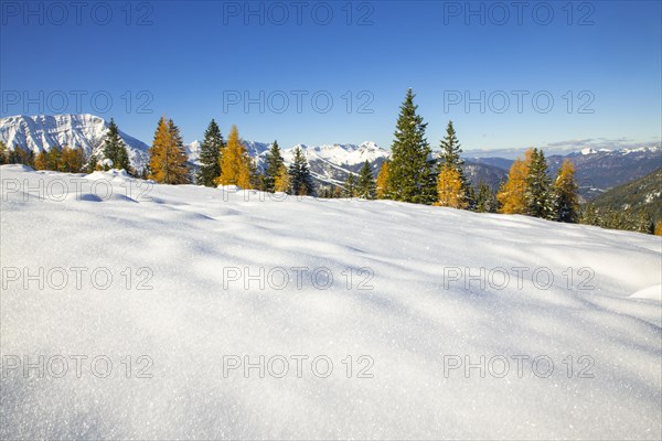 Mountain landscape in late autumn with snow