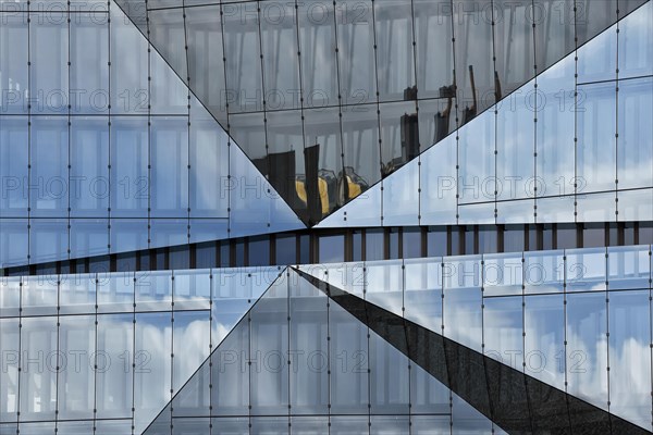 Reflection on a glass window facade