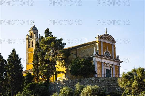 The church of San Giorgio above the harbour of Portofino