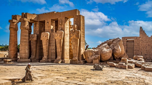 Second courtyard: Looking east towards the broken colossal statue of Ramses II. Ramesseum