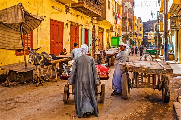 Street vendor with handcarts
