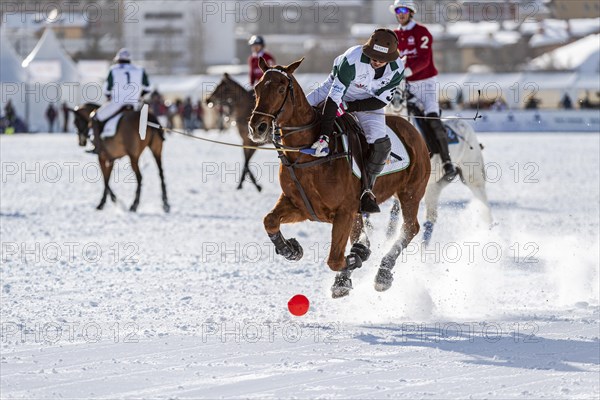 Santiago Marambio of Team Azerbaijan Land of Fire tries to hit the ball at full gallop