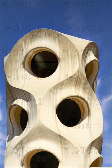 Sculptural ventilation shafts on the Casa Mila or La Pedrera by Antoni Gaudi