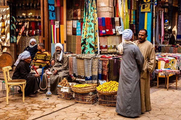 Men smoking hookah