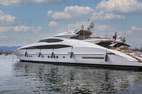 Luxury yacht anchored in the harbour of Saint Tropez