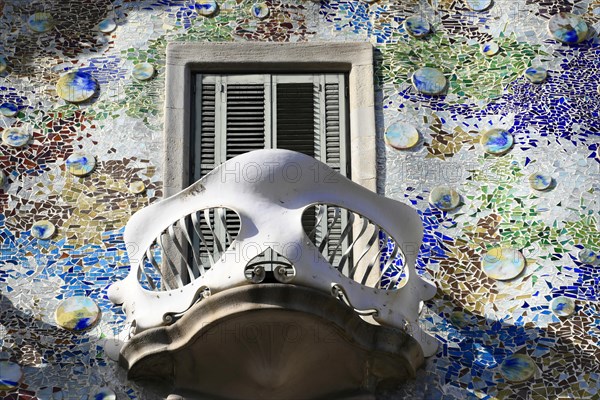 Facade of the Casa Batllo by Antoni Gaudi