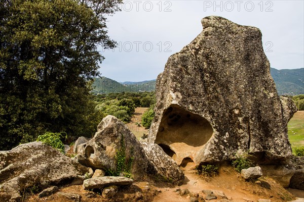 Hollowed granite rock with rock roof